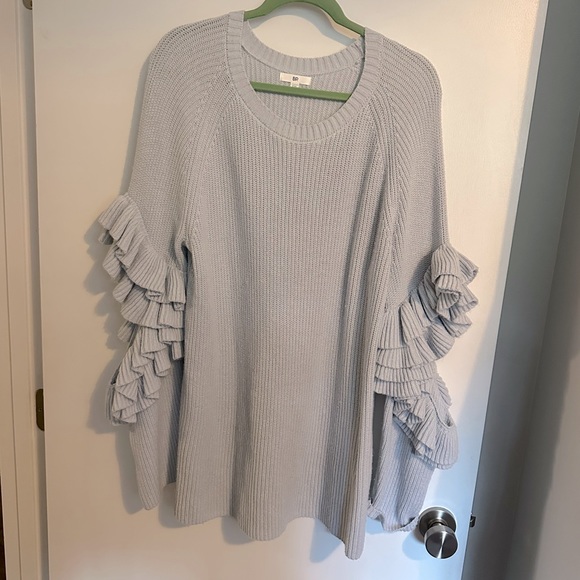 BP Elbow Cutout Ruffle Sweater - Picture 1 of 5